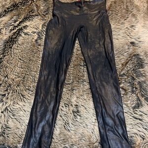 Spanx Faux Leather Leggings - 2437Q - Black - Petite M
